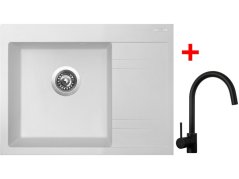 Sinks RIM 650 L Milk + Vitalia černá matná Sinks RIM 650 L Milk + Vitalia černá matná
