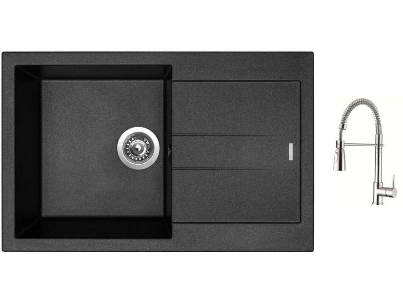 Set Sinks AMANDA 780 Metalblack + baterie Sinks MIX 35 PROF S chrom