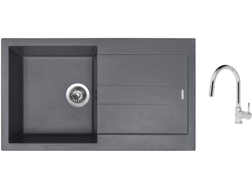 Set Sinks AMANDA 860 Titanium + baterie Sinks MIX 35 P chrom