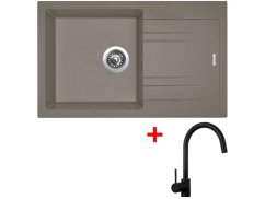 Sinks LINEA 780 Truffle + Vitalia černá matná