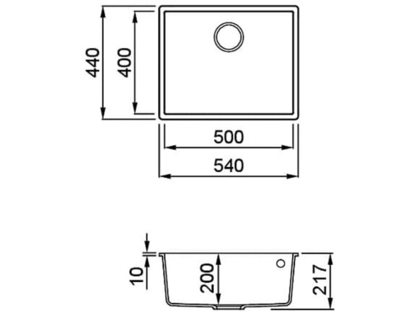 Granitový drez Elleci Quadra 110 G48 spodná montáž