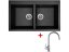 Set Sinks Amanda 860 Duo Metalblack + Vitalia
