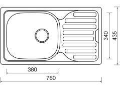 Nerezový drez Sinks CLASSIC 760 M 0,5 mm matný PRAVÝ