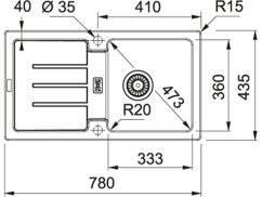 Granitový drez Franke STG 614-78 Biela-ľad