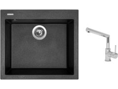 Set Sinks CUBE 560 Metalblack + batéria Sinks MIX 350 P chróm