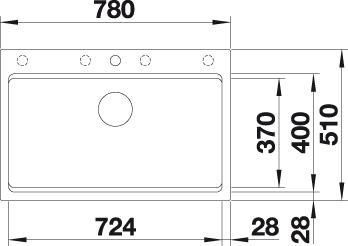 Granitový dřez Blanco ETAGON 8 Černá, s excentrem