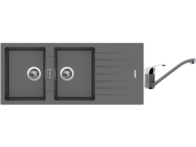 Set Sinks PERFECTO 1160 DUO Titanium + batéria Sinks PRONTO Titanium