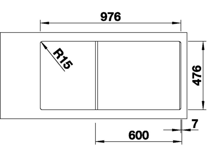 Nerezový drez Blanco Andano XL 6S-IF InFino nerez hodvábny lesk pravý