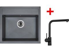 Sinks SOLO 560 Titanium + ELKA Čierná matná