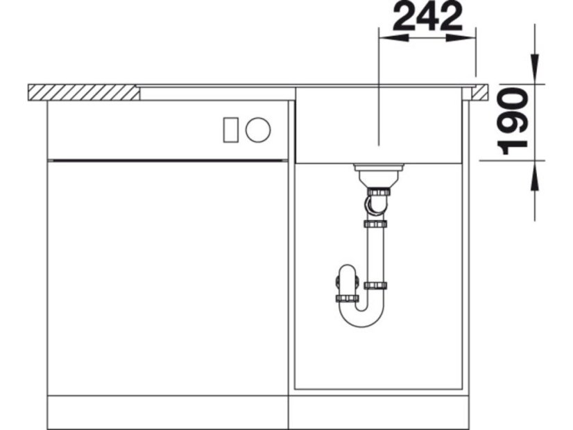Granitový dřez Blanco ZENAR 45 S-F Silgranit šedá skála dřez vlevo s excentrem bez přísl.