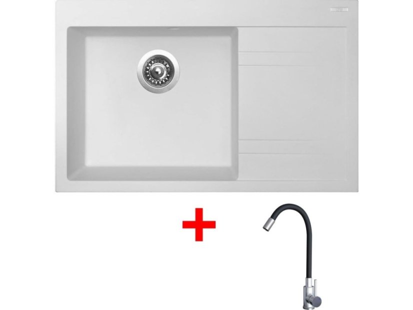 Set Sinks RIM 780 L Milk + Elasta nerez/čierná