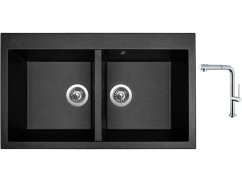 Set Sinks AMANDA 860 DUO Metalblack + baterie Sinks SLIM S2 kartáčovaná Set Sinks AMANDA 860 DUO Metalblack + baterie Sinks SLIM S2 kartáčovaná