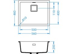 Granitový drez Alveus Quadrix 50 Twilight