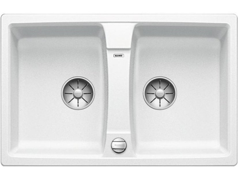 Granitový drez Blanco LEXA 8 InFino biela obojstranný s excentrom