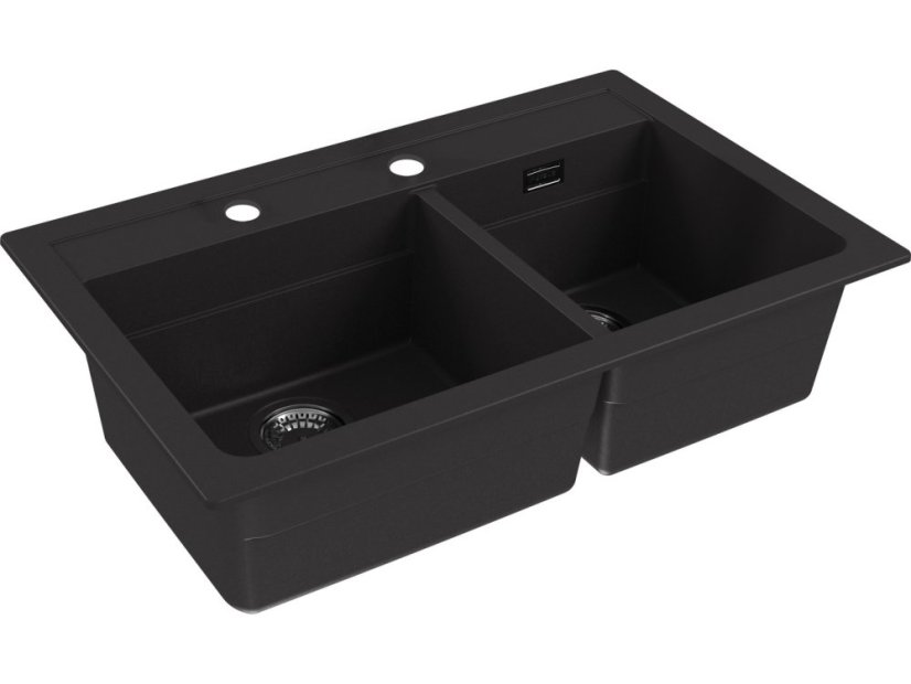 Granitový dvojdřez Alveus ATROX 50 černý