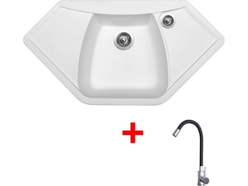 Set Sinks Naiky 980 Milk + Elasta nerez/černá