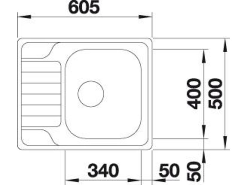 Nerezový drez Blanco DINAS 45 S Mini nerez kartáčovaný s excentrom