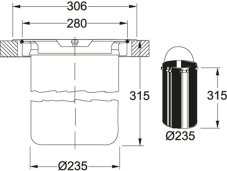 Odpadkový koš Franke KEA E12, horní montáž