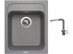 Set Sinks CLASSIC 400 Titanium + baterie Sinks MIX 3 P Titanium Set Sinks CLASSIC 400 Titanium + baterie Sinks MIX 3 P Titanium