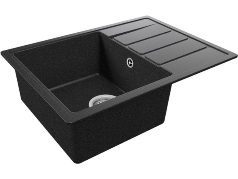 Granitový dřez Teka COMFOR 45 S-TQ 1B 1D Černá metalická