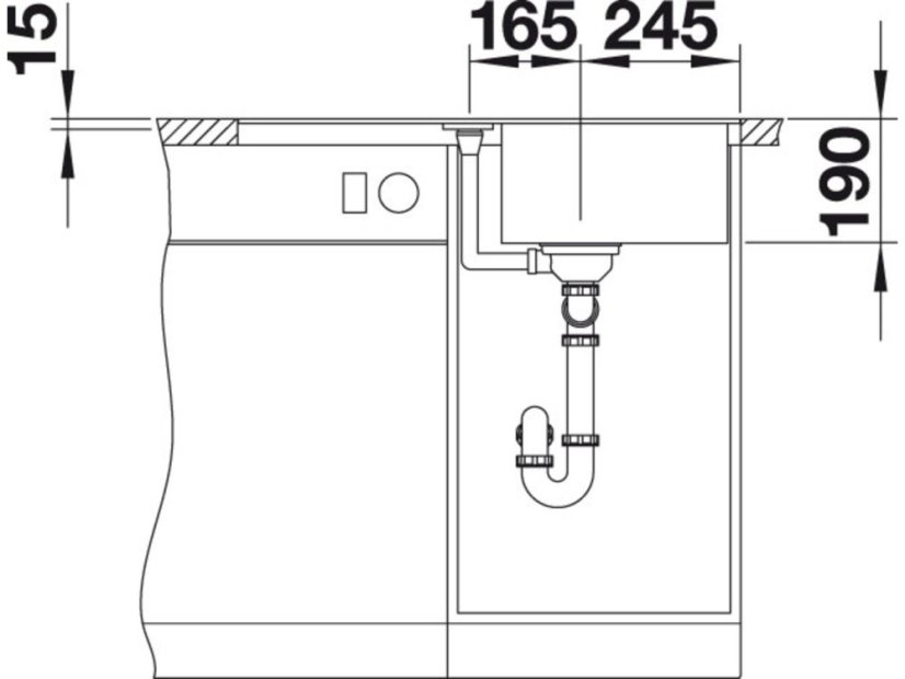 Granitový dřez Blanco METRA 45 S F Silgranit šedá skála oboustranné provedení s excentrem
