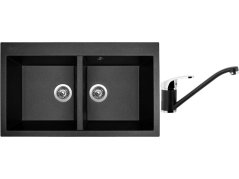 Set Sinks AMANDA 860 DUO Metalblack + batéria Sinks PRONTO Metalblack