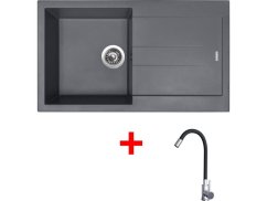 Set Sinks Amanda 860 Titanium + Elasta nerez/černá