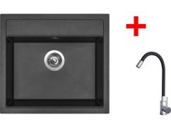 Sinks SOLO 560 Metalblack + Elasta nerez/černá Sinks SOLO 560 Metalblack + Elasta nerez/černá