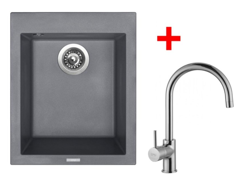 Set Sinks CUBE 410 Titanium + Vitalia