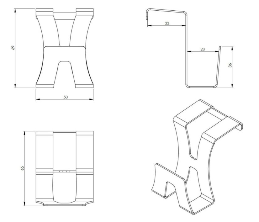 Sinks Držák houbičky nákres