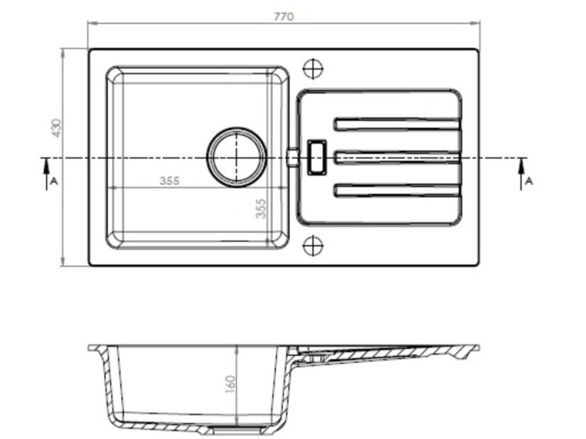 Granitový drez Alveus VICTORIA 30 čierna