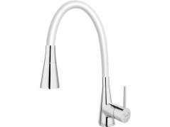 Dřezová baterie Ferro s bílým ramenem a sprškou 70720-0B