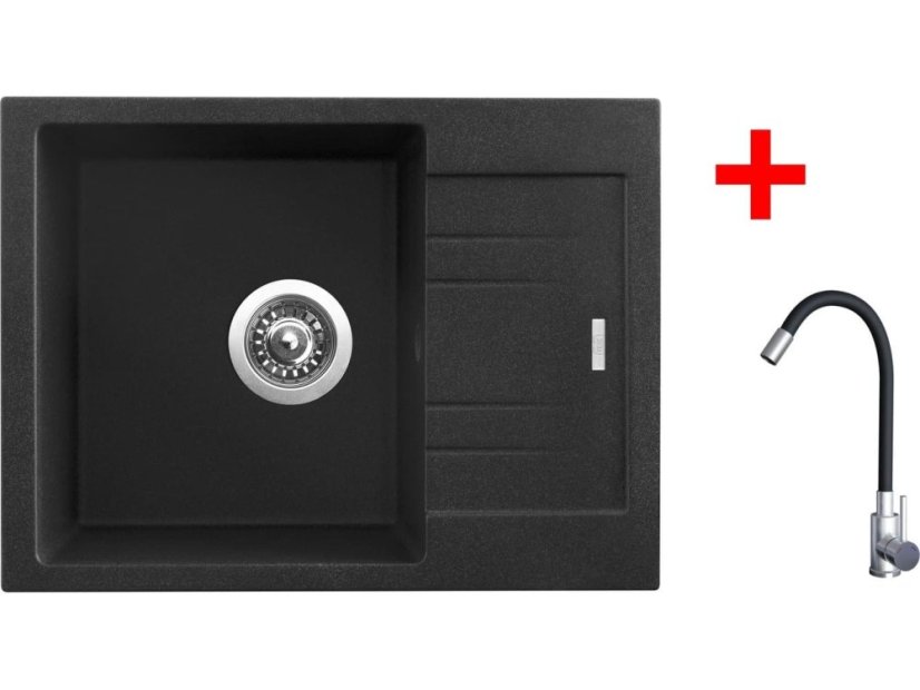 Sinks RAPID 580 Granblack + Elasta nerez/černá