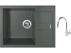 Set Sinks AMANDA 650 Titanium + batéria Sinks MIX 35 P chróm