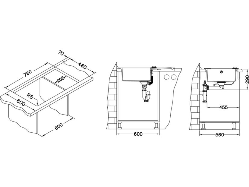 Granitový drez Alveus ROCK 130 betón