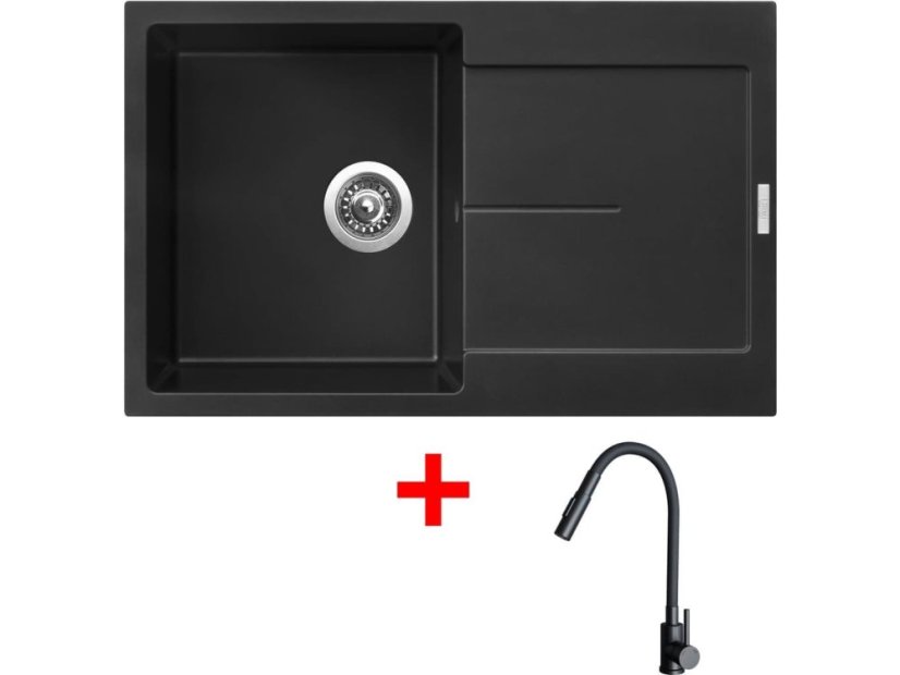 Sinks ULTIMA 790 Pureblack + ELASTA S černá matná