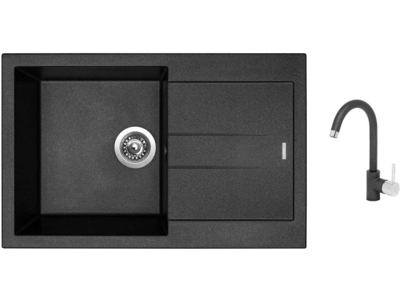 Set Sinks AMANDA 780 Metalblack + batéria Sinks MIX 35 Metalblack