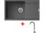 Set Sinks Ultima 860 XXL Titanium + Elasta nerez/černá