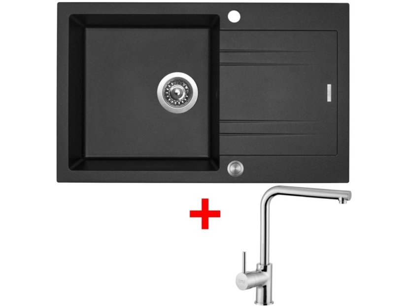 Set Sinks Linea 780 XC Metalblack + Elka