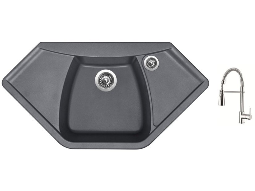 Set Sinks NAIKY 980 Titanium + baterie Sinks MIX 35 PROF S chrom