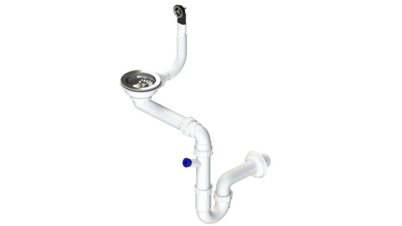 Drezový sifón 3 1/2" pre granitové drezy s úsporou miesta