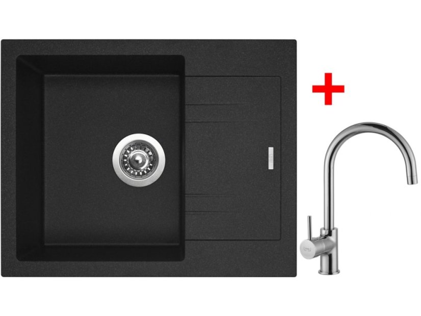 Set Sinks Linea 600 Granblack + Vitalia