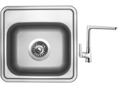 Set Sinks BAR 380 V matný + batéria Sinks CASPIRA chróm