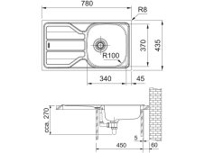 Nerezový dřez Franke FLN 611-78/44