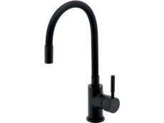 Dřezová stojánková baterie s elastickým ramenem, černá