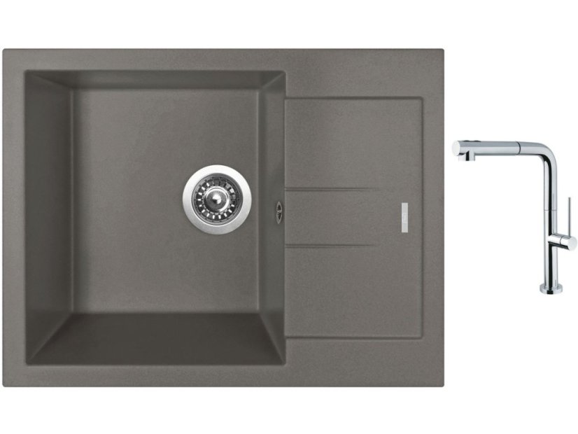 Set Sinks AMANDA 650 Truffle + baterie Sinks SLIM S2 kartáčovaná