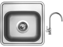 Set Sinks BAR 380 V matný + batéria Sinks VITALIA chróm