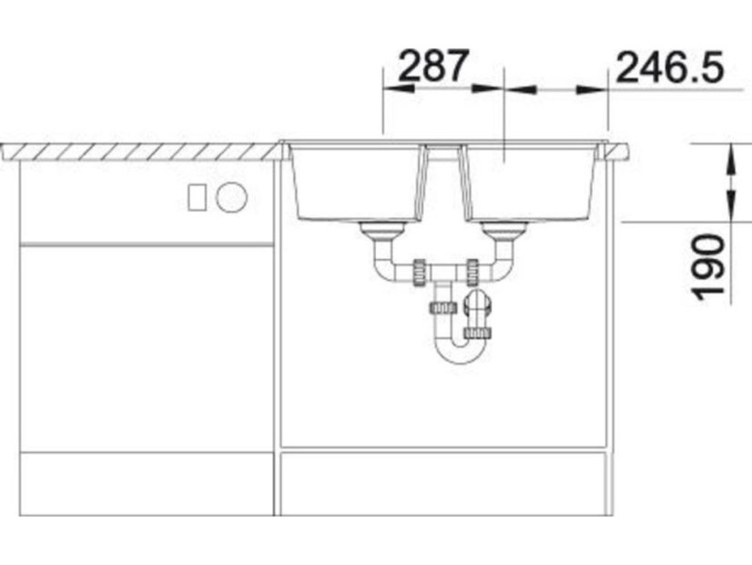 Granitový drez Blanco LEXA 8 InFino biela obojstranný s excentrom