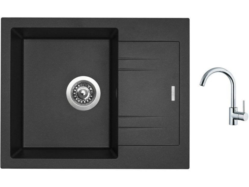 Set Sinks LINEA 600 N Metalblack + batéria Sinks MIX 35 chróm