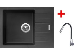 Sinks PERFECTO 650 Pureblack + ELASTA S nerez/černá
